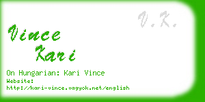 vince kari business card